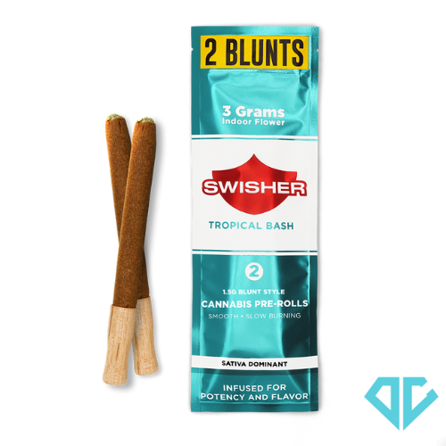 Photograph of product: Swisher Tropical Bash Infused Pre-Rolls 1.5g 2 Pack