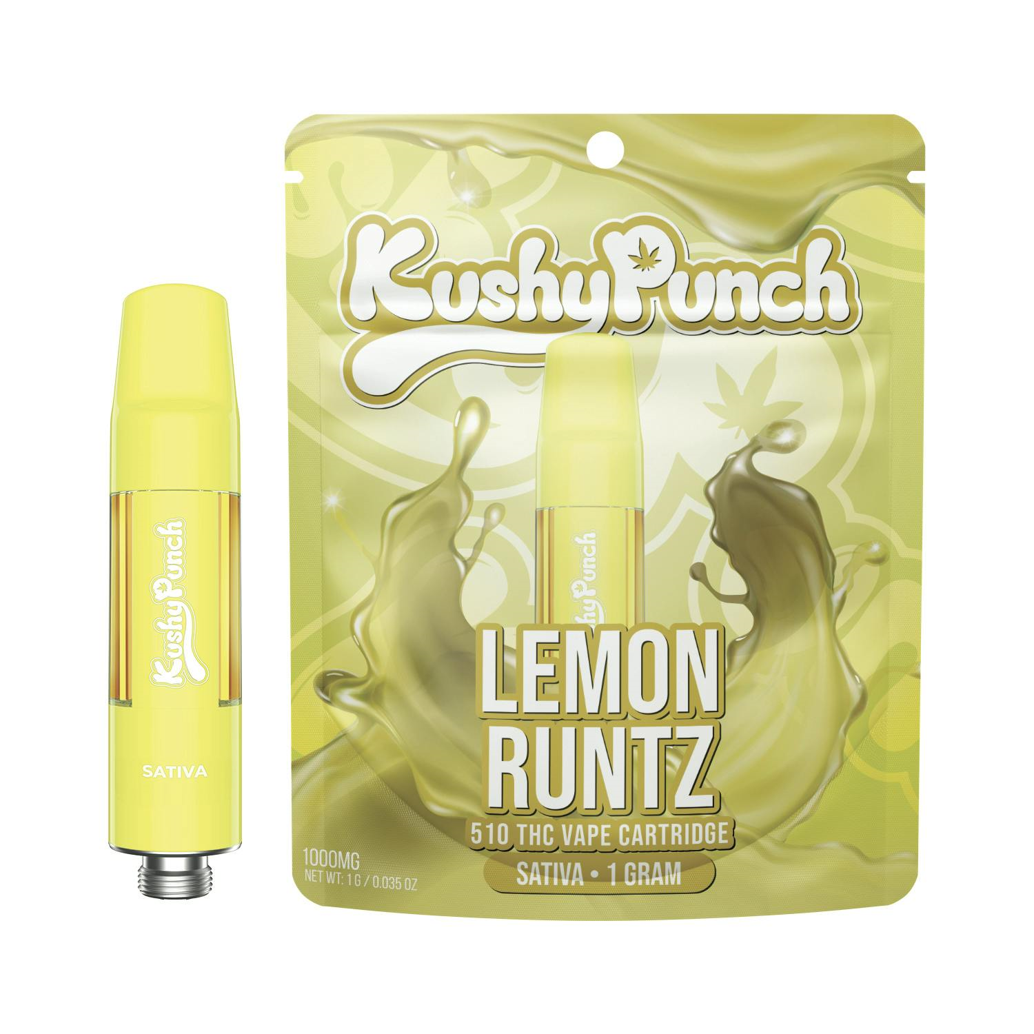 Photograph of product: KUSHY PUNCH CARTRIDGE 1G Oui'd LEMON RUNTZ