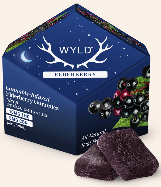 Photograph of product: Wyld - Gummies - CBN - 2:1 Elderberry - 100mgTH-oui/50mgCBN