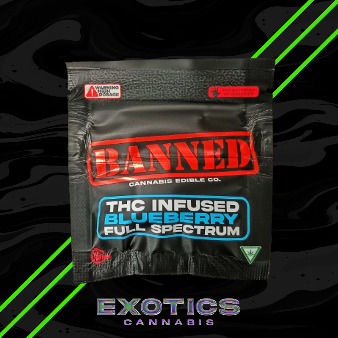 Photograph of product: Banned - Blueberry Full Spectrum Gummy (Single) 200mg
