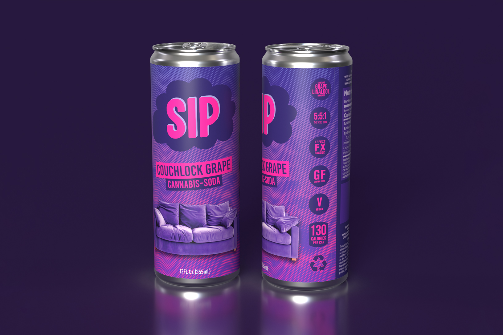 Photograph of product: SIP - Soda 5mg - Couchlock Grape