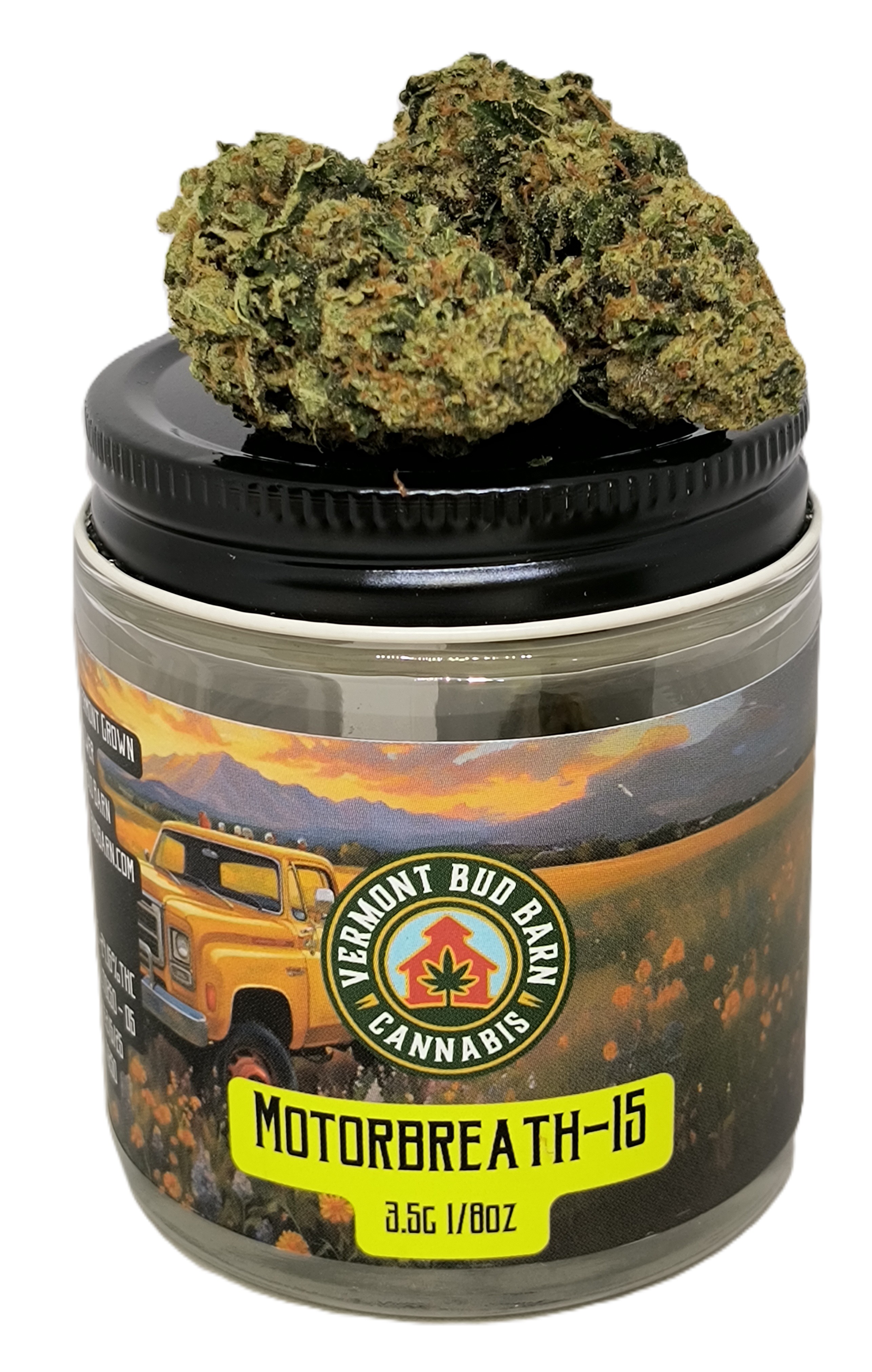 Photograph of product: Motorbreath Jar | Vermont Bud Barn - 3.5g