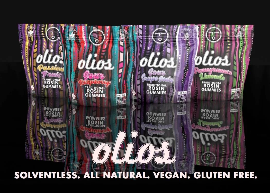 Photograph of product: Olio - 100mg - Gummy - Sour Grape Soda [H]