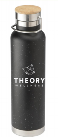 Photograph of product: Theory Black Speckled Water Bottle