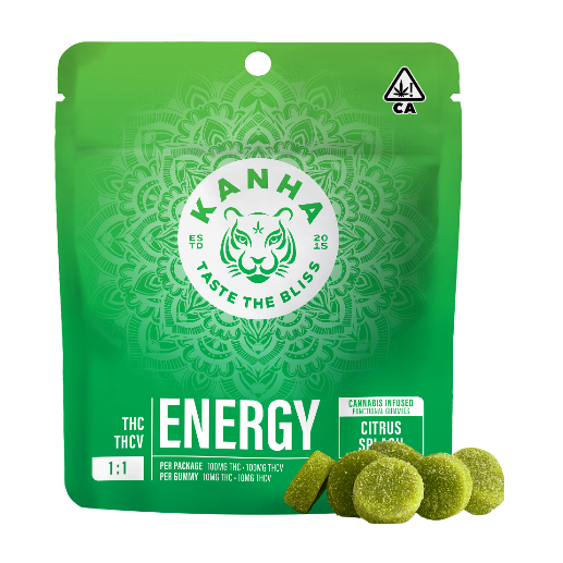 Photograph of product: 1:1 CITRUS SPLASH ENERGY THCV GUMMIES 10 PACK 100MG