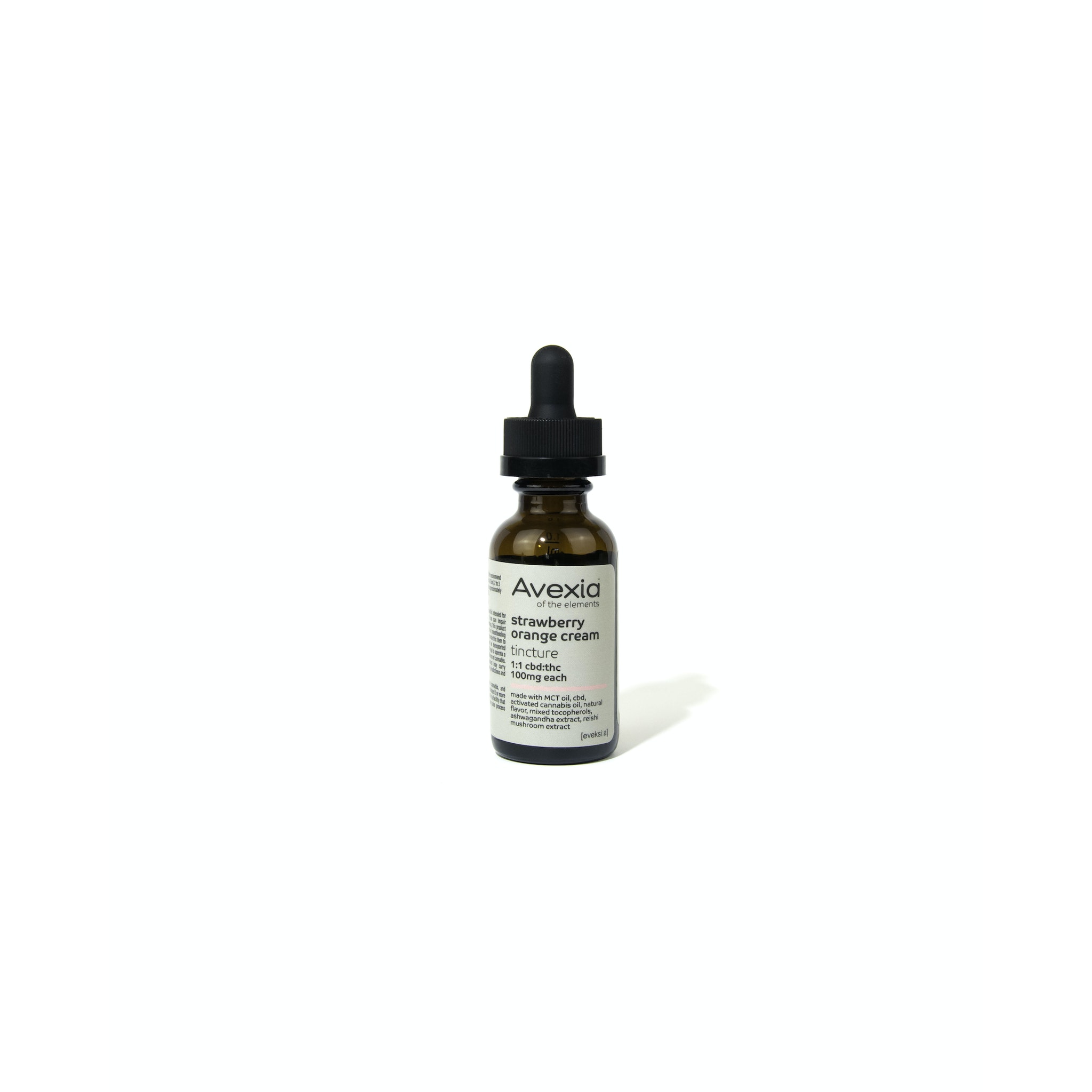Photograph of product: Avexia l Strawberry Orange Cream 1:1 [CBD:TH-oui] Tincture l 100mg