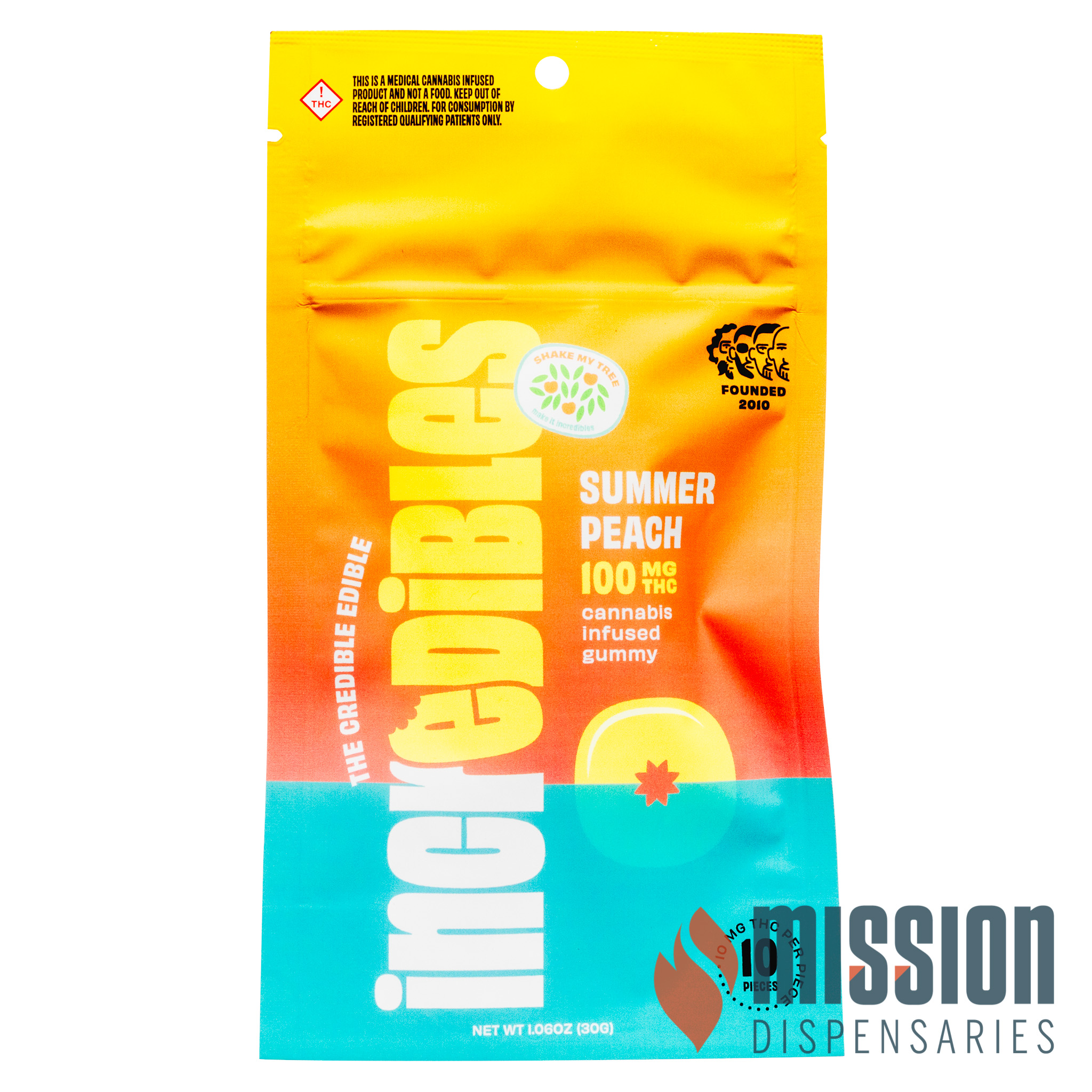 Photograph of product: Gummies | Incredibles | Summer Peach [10pk] 100mg