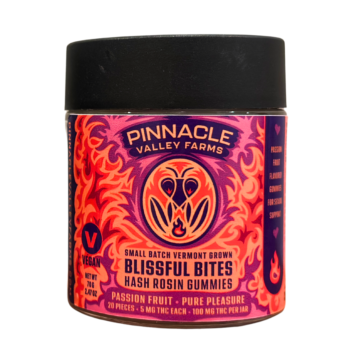 Photograph of product: Blissful Bites | Passion Fruit | au chocolat Rosin Gummies