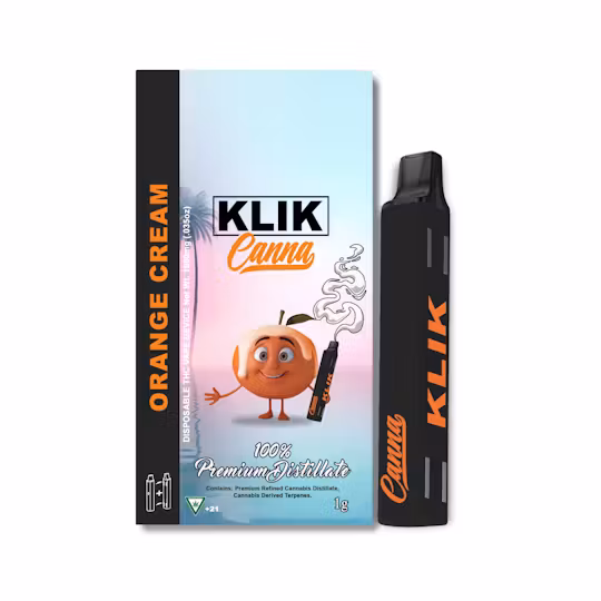 Photograph of Product: Klik | Orange Cream | 1G Magnetic Distillate Disposable