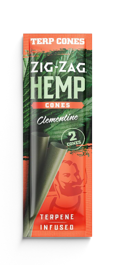 Photograph of product: ZIG ZAG TERPENE-INFUSED HEMP CONES - CLEMENTINE 2PK