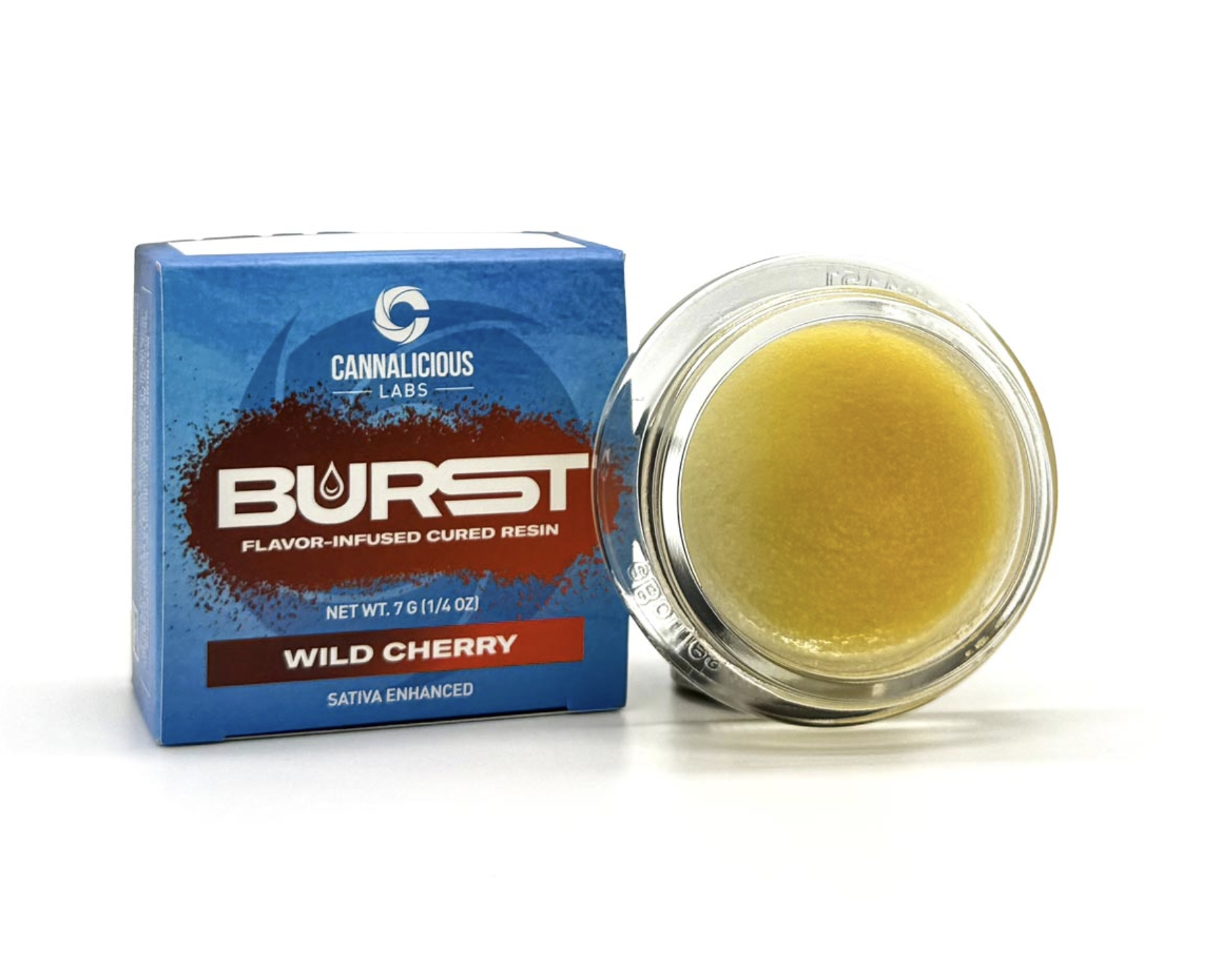 Photograph of product: Burst - Wild Cherry - Flavor infused 7g Cured Resin Baller Jar