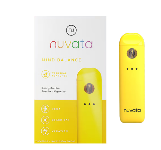 Photograph of product: Nuvata | Disposable | Mind Balace Tropical 9:1 TH-oui : CBD | .5mg