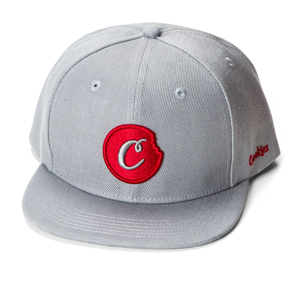 Photograph of product: C-Bite Twill Snapback Cap - Grey/Red