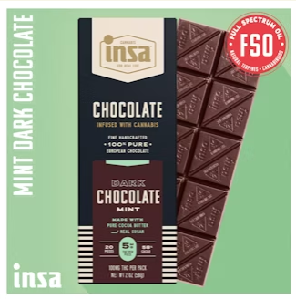 Photograph of product: Dark Chocolate Mint FSO Bar | 100mg