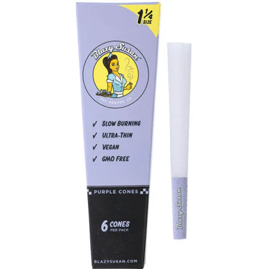 Photograph of product: Blazy Susan Purple Pre-Roll Cones - 6pk / 1 1/4"