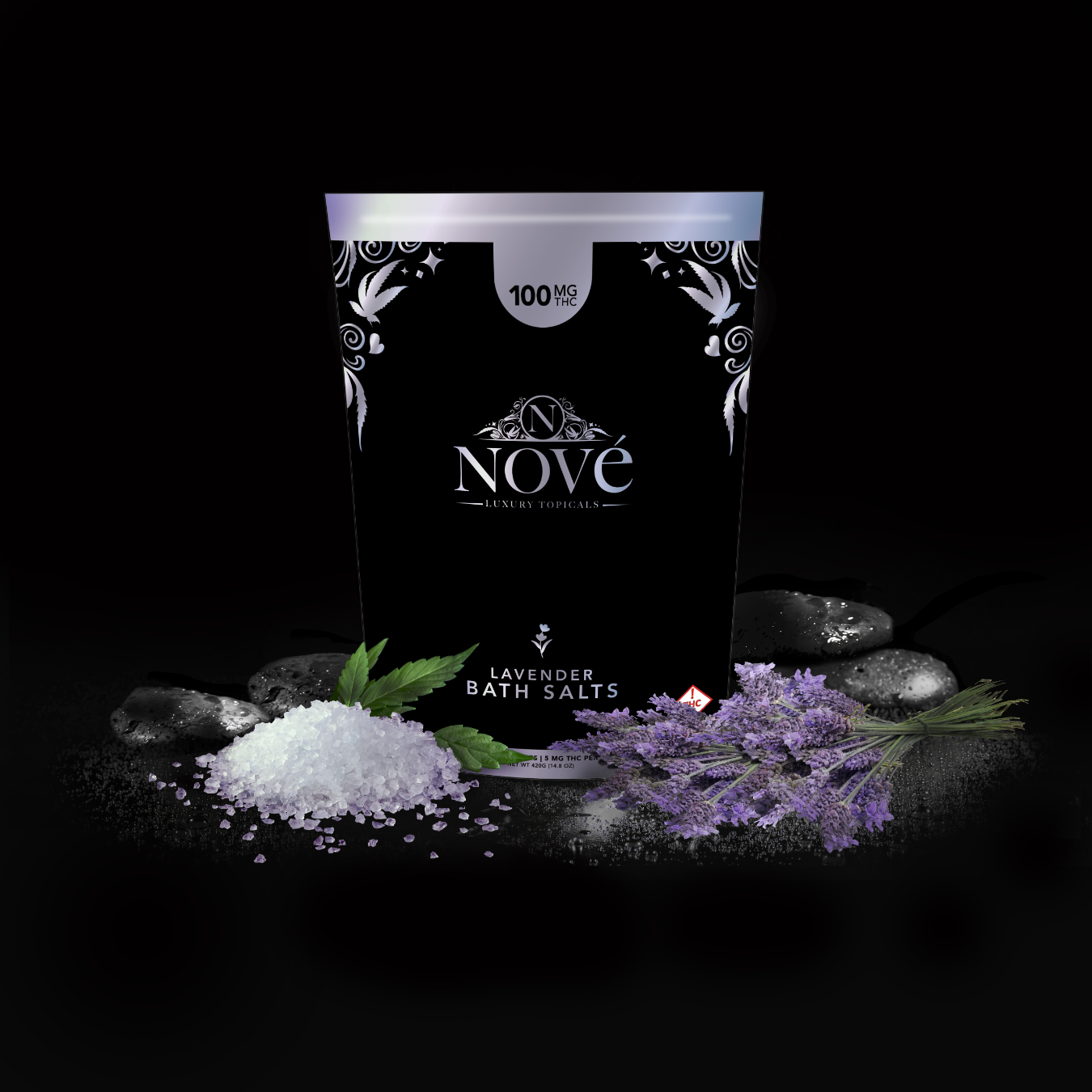 Photograph of product: Nove Bath Salt - Lavender - 100mg TH-oui