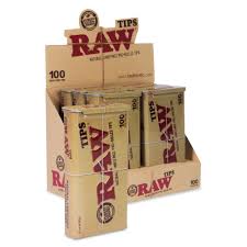 Photograph of product: Prerolled Tips | 100 Tips Tin | RAW