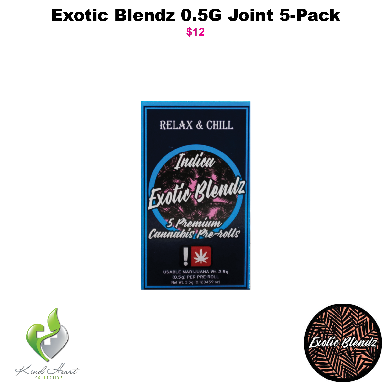 Photograph of product: Oui'd 0.5G Pre-Roll 5-Pack, Exotic Blendz (Taxes Included)