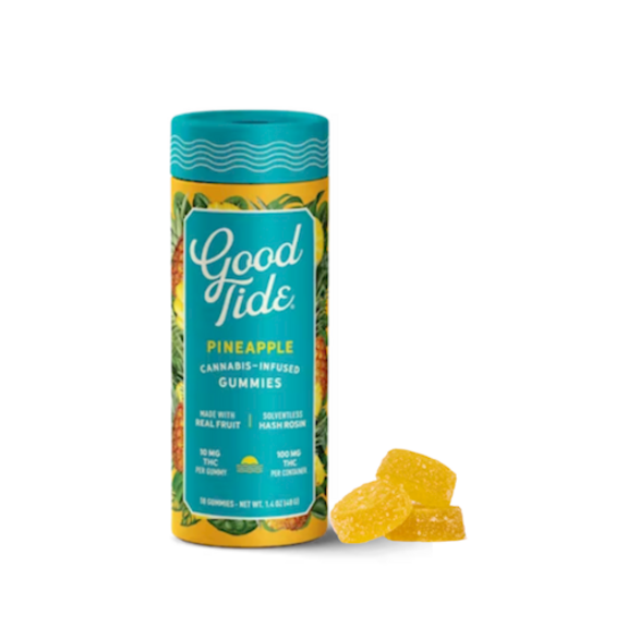 Photograph of product: Good Tide - Pineapple Sativa Rosin Gummies 10pk