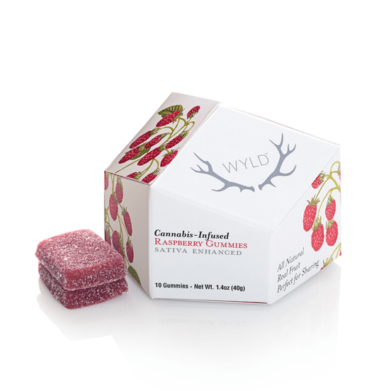 Photograph of product: Raspberry Oui'd Enhanced Gummies 100mg - 