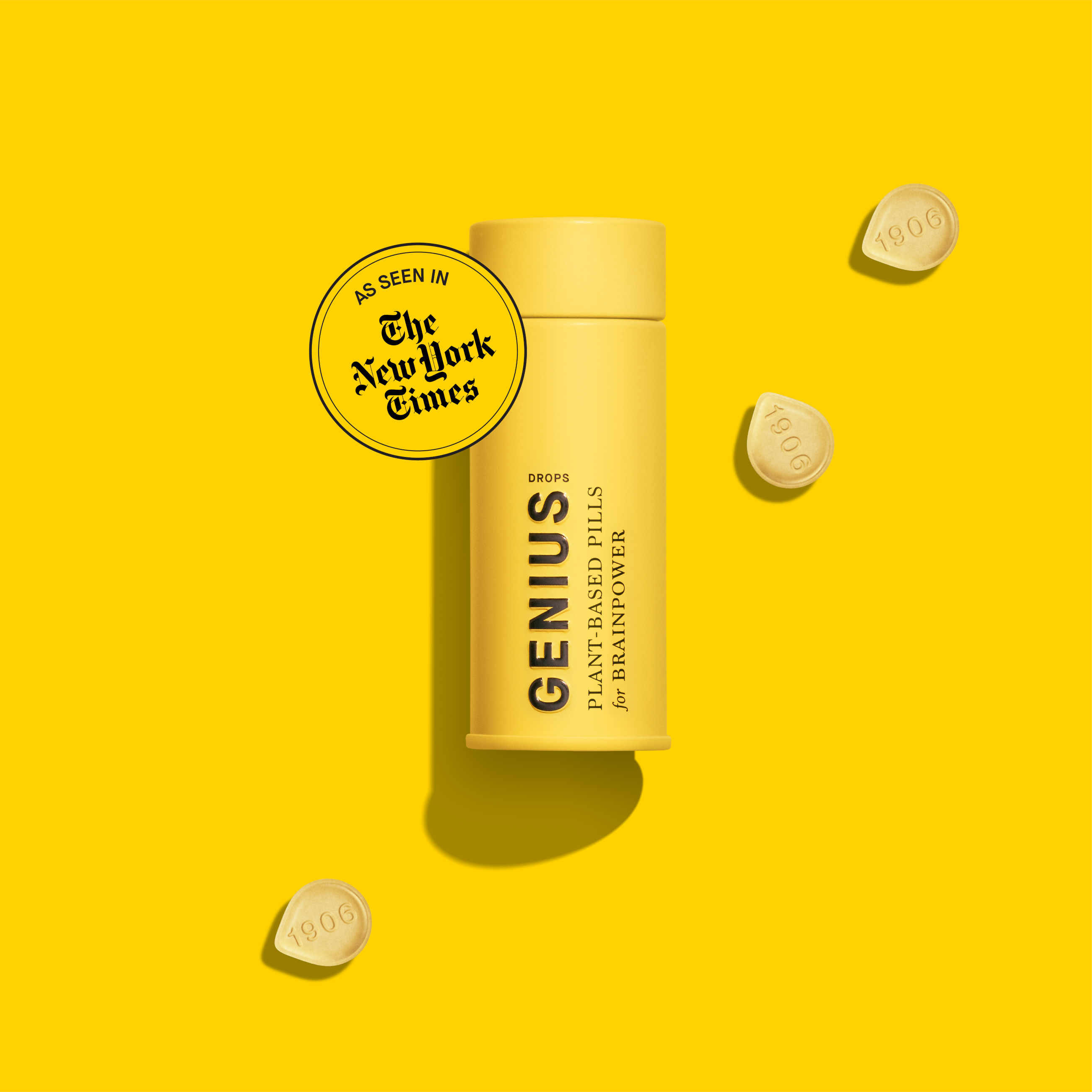 Photograph of product: 1906 | Genius | Plant-Based Pills | TH-oui CBD CBG | 100MG