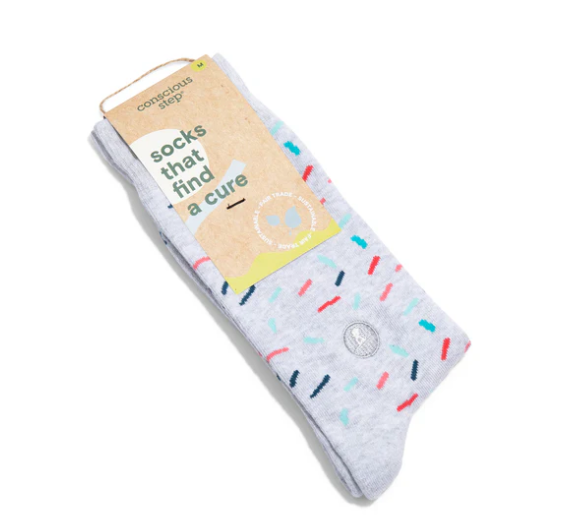Photograph of product: Conscious Step- Socks That Find a Cure (Gray Confetti) | Small