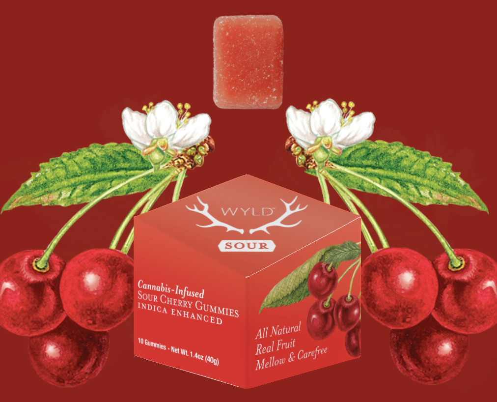 Photograph of product: Gummies - Sour Cherry Oui'd - 20 Pcs - 100mg