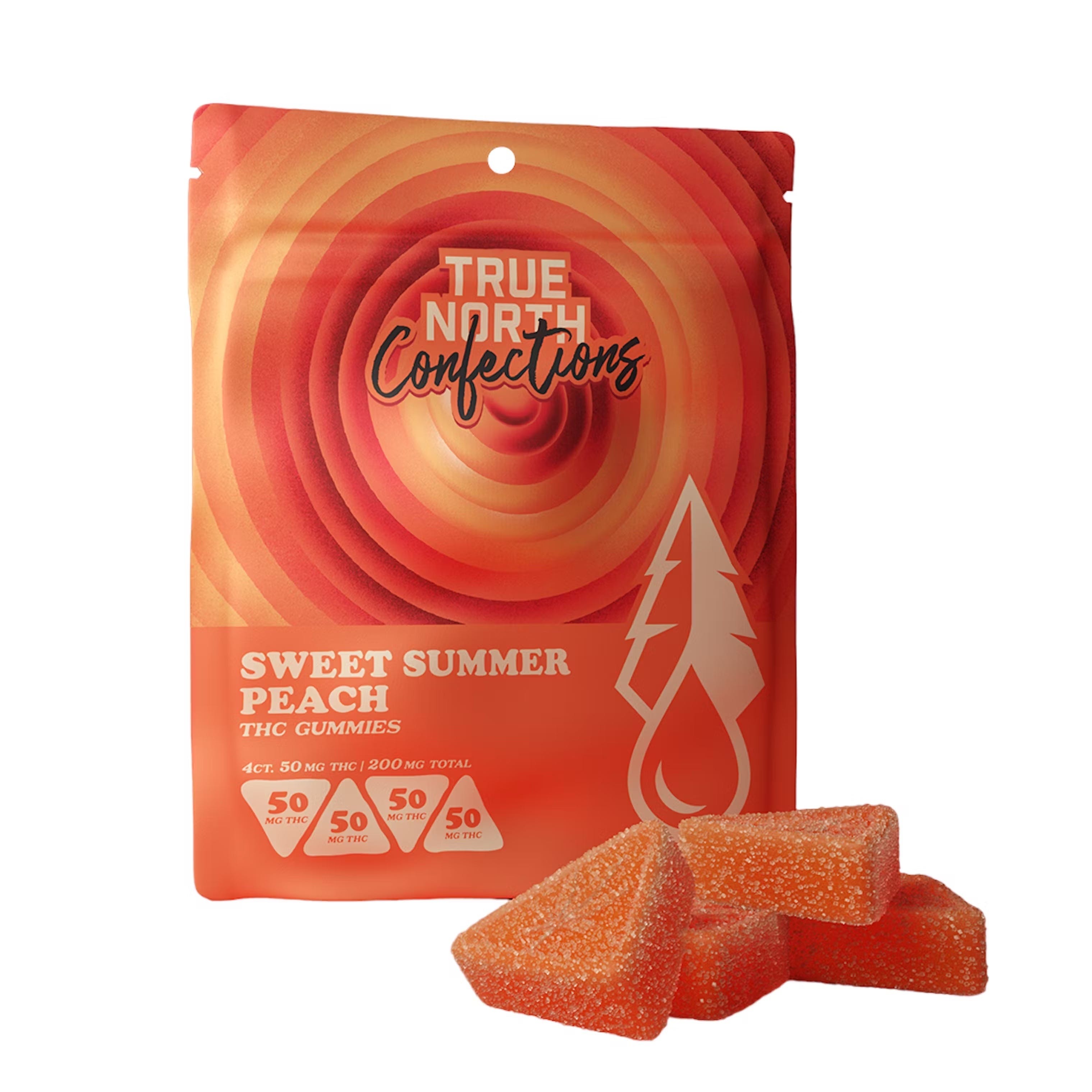 Photograph of product: True North Sweet Summer Peach 200MG Gummies