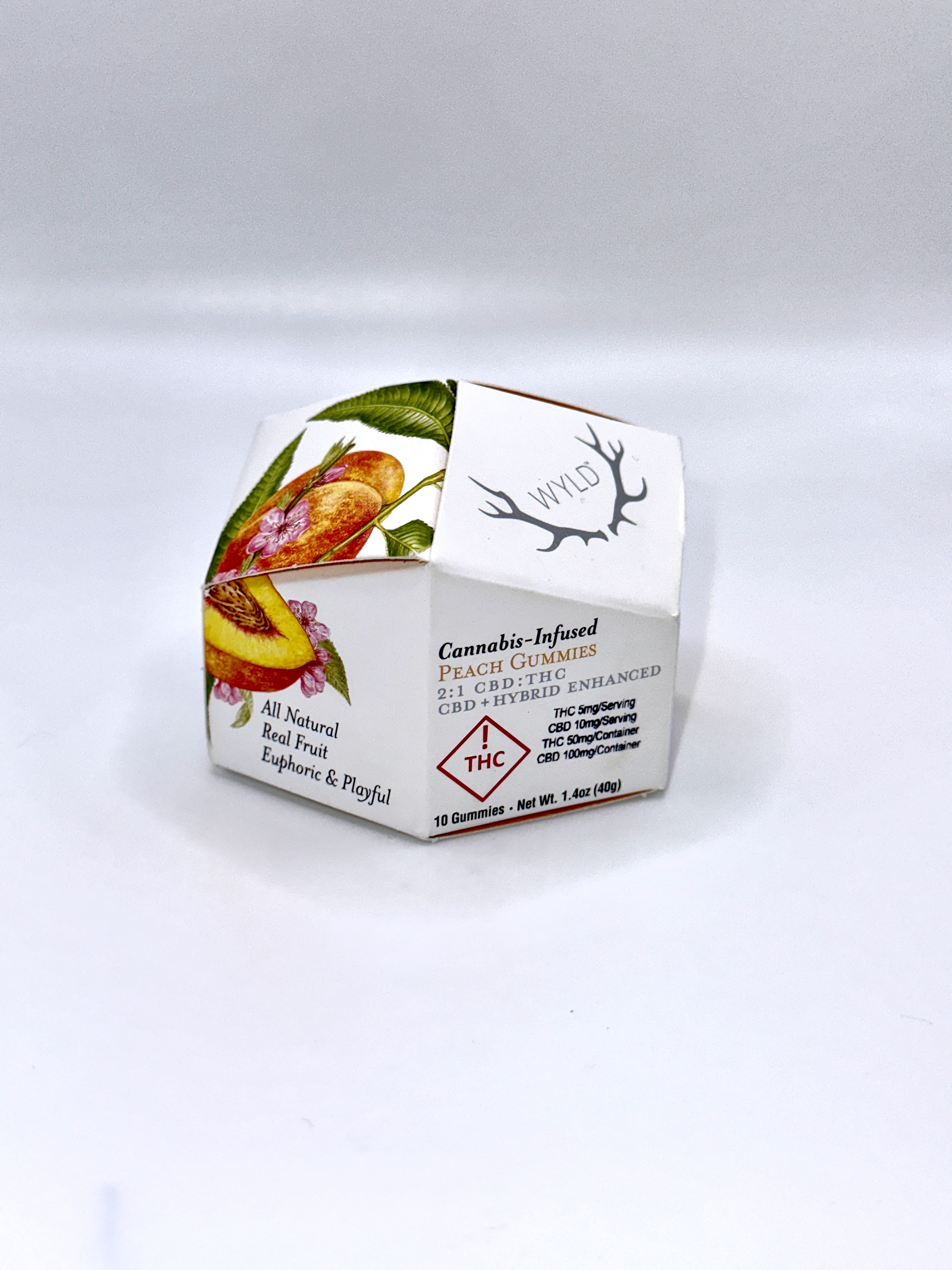 Photograph of product: Wyld | Peach | CBD:TH-oui - 100mg CBD:50mg TH-oui