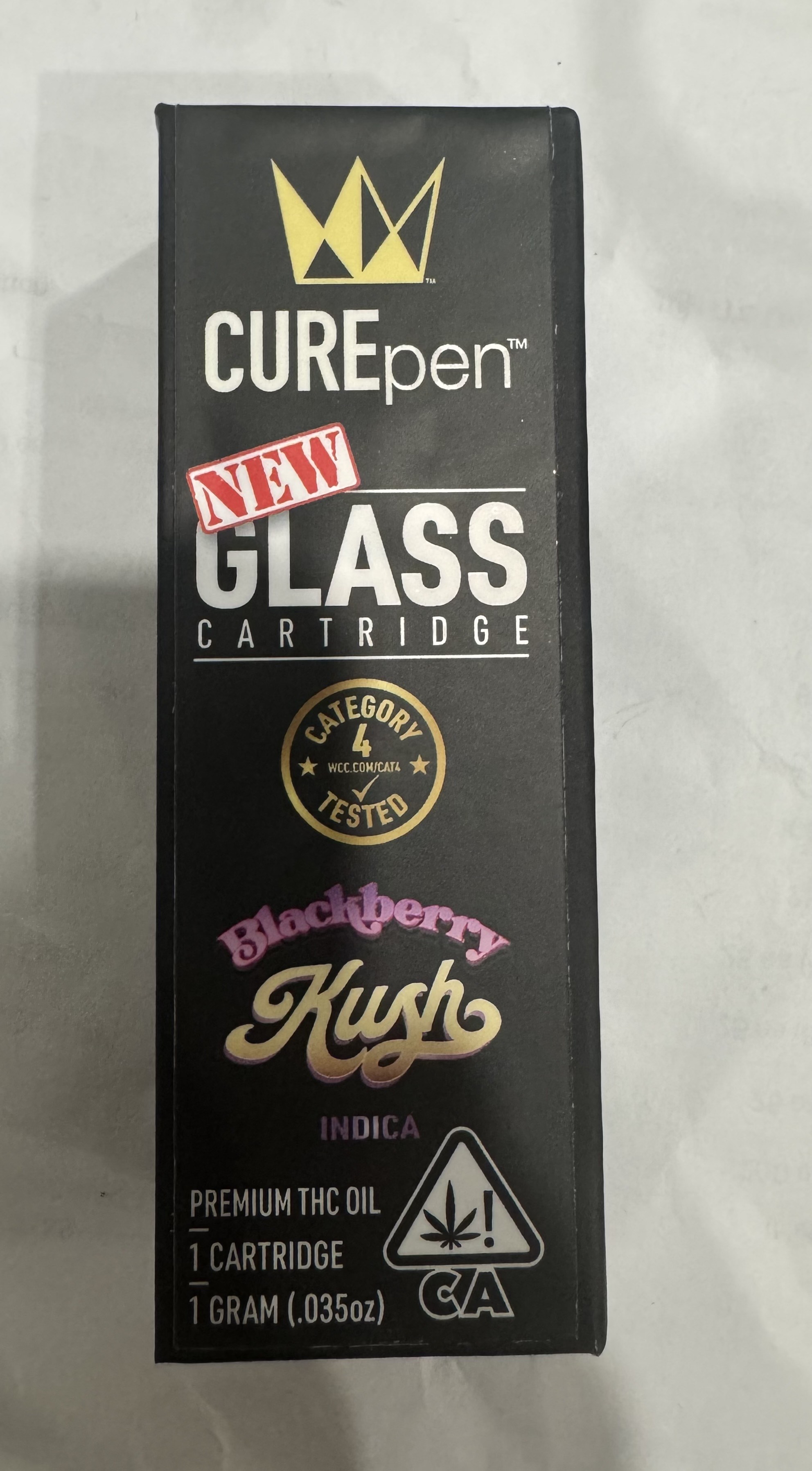 Photograph of product: BLACKBERRY KUSH 1G CUREPEN  CARTRIDGE - 1 G