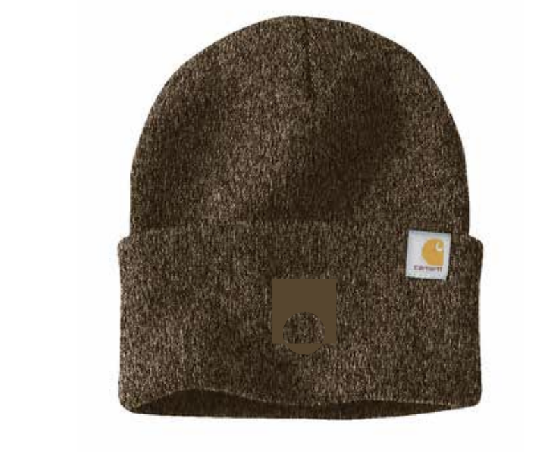 Photograph of product: ECC Logo Carhartt Beanie - Dark Brown/Sandstone