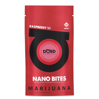 Photograph of product: 1:1 CBD/TH-oui Nano Red Raspberry Gummies 10pk