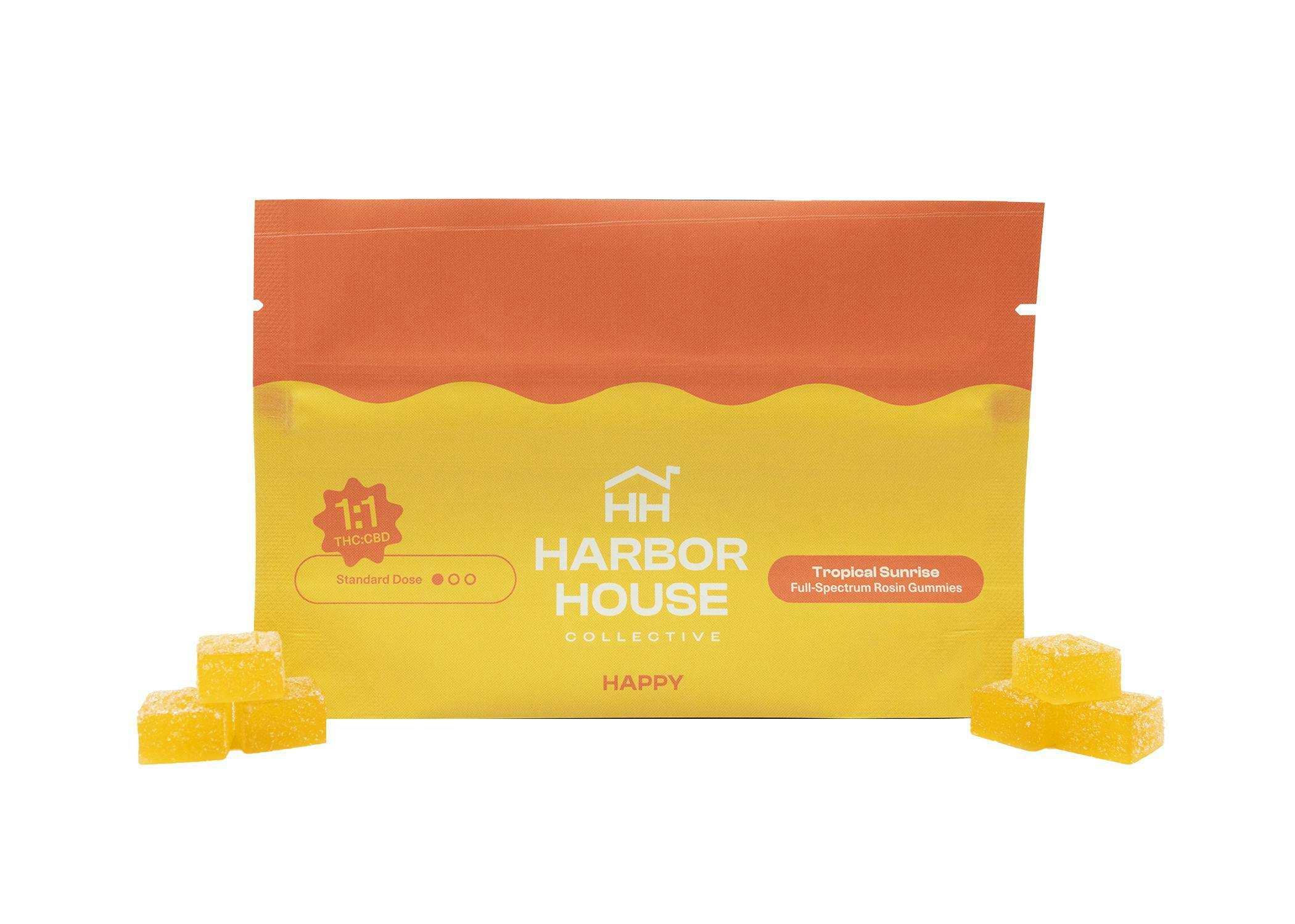 Photograph of product: Tropical Sunrise Rosin Gummies 20 Pack 1:1 (5mg/ea) 100mg