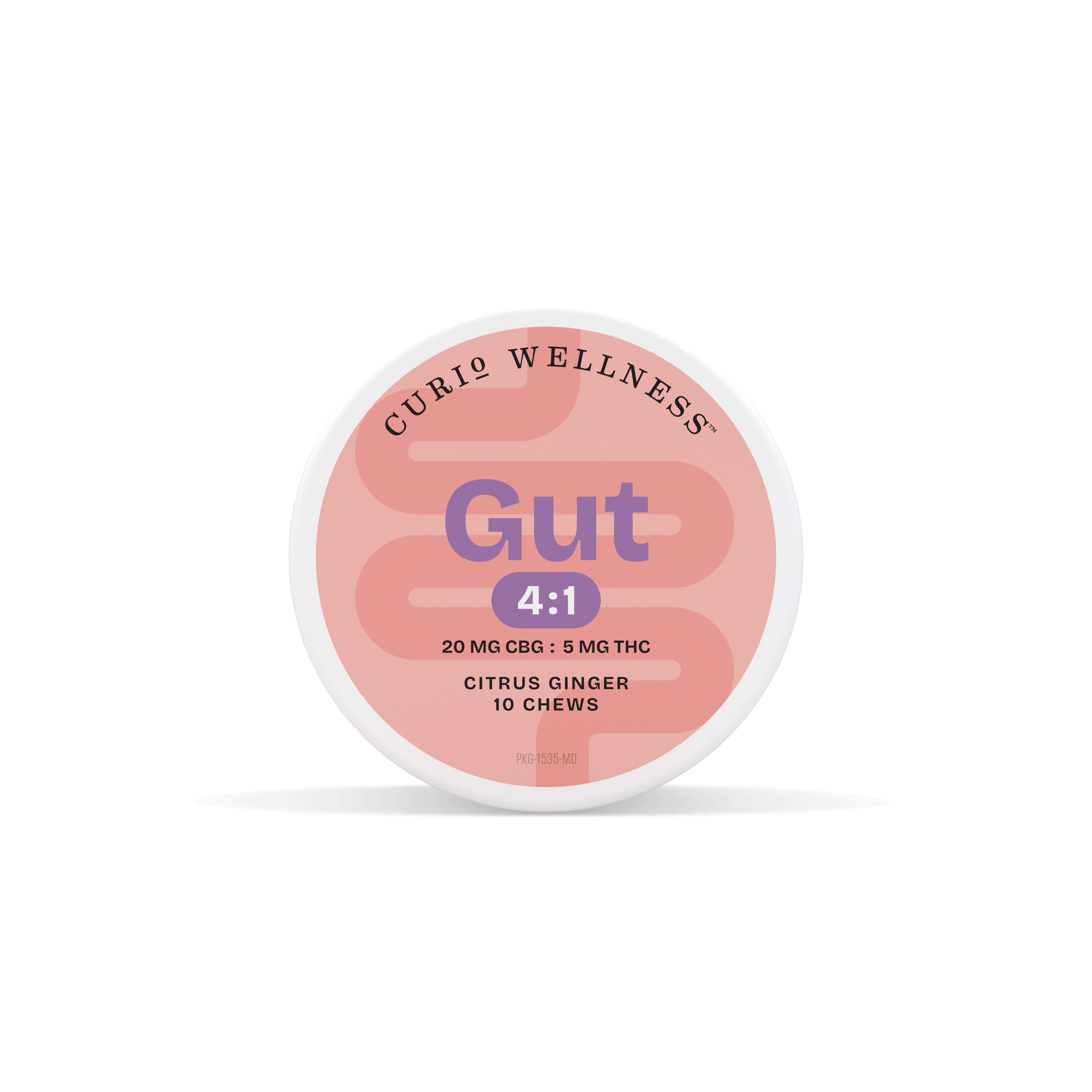 Photograph of product: Curio 5mg 4: ut Citrus Ginger Chews - 200mg CBG: 50mg TH-oui