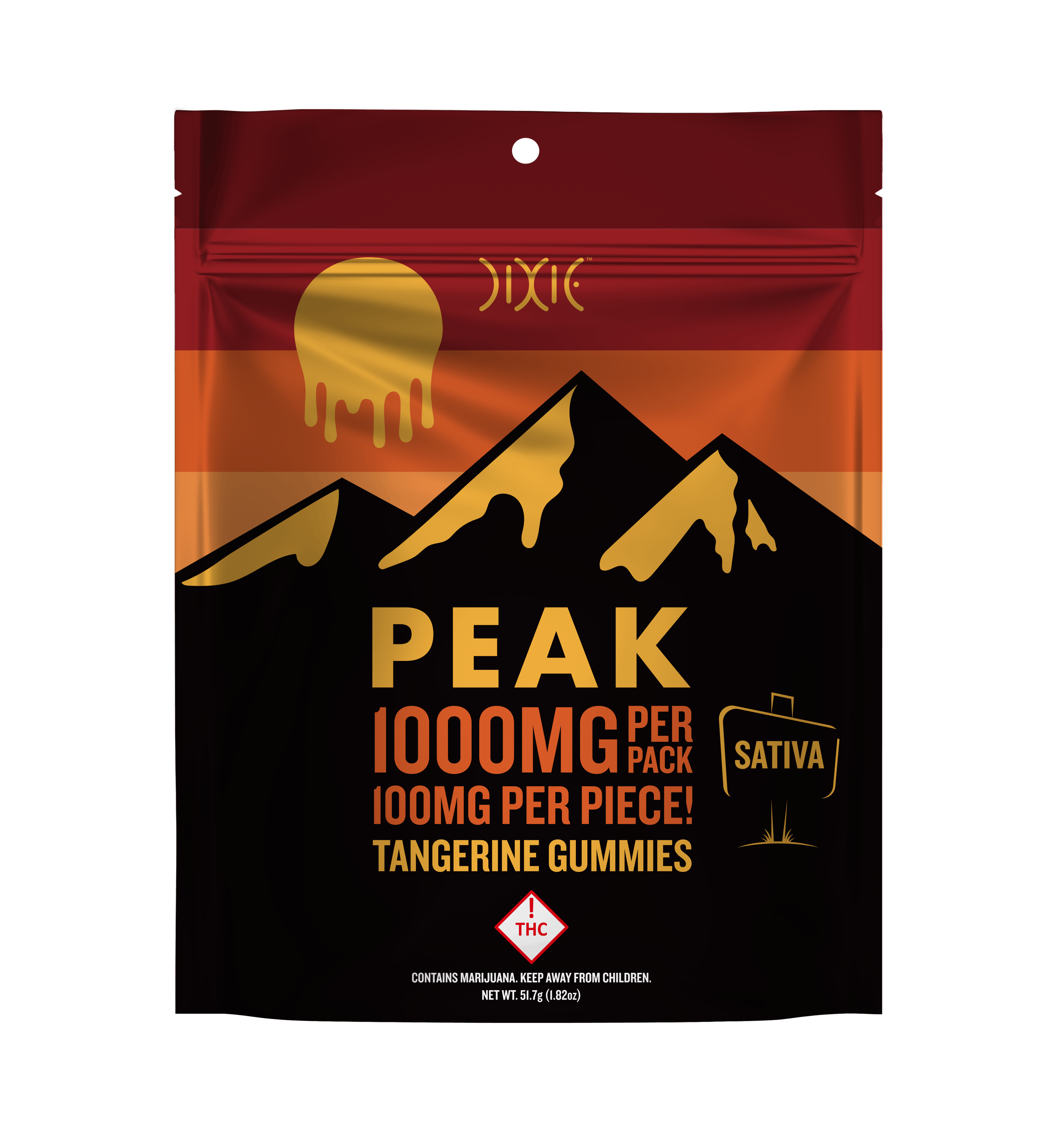 Photograph of product: DIXIE PEAK - 1000mg TANGERINE GUMMIES