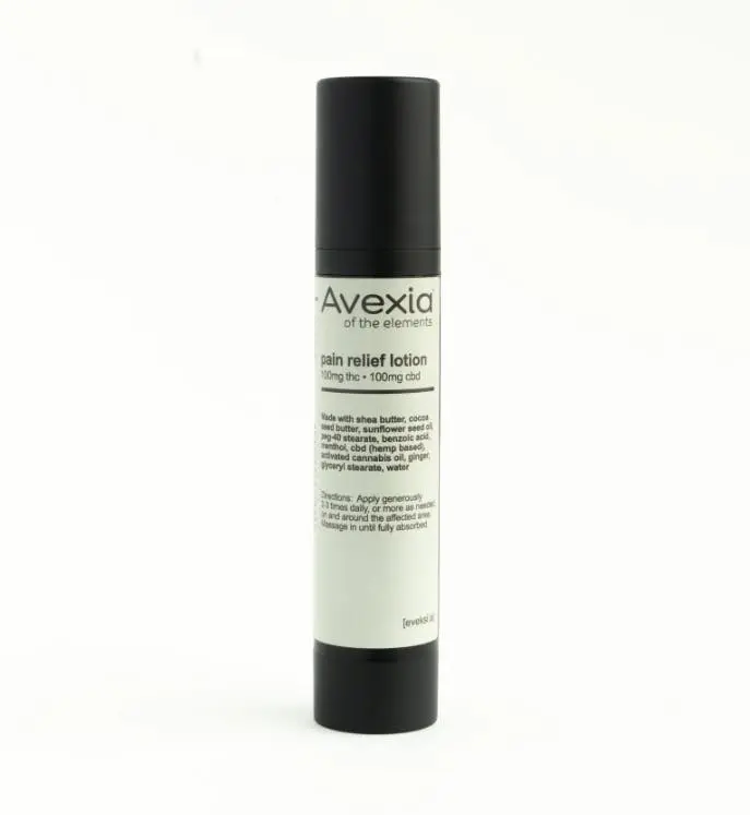 Photograph of product: Avexia Pain Relief Lotion 1:1 TH-oui/CBD 100mg