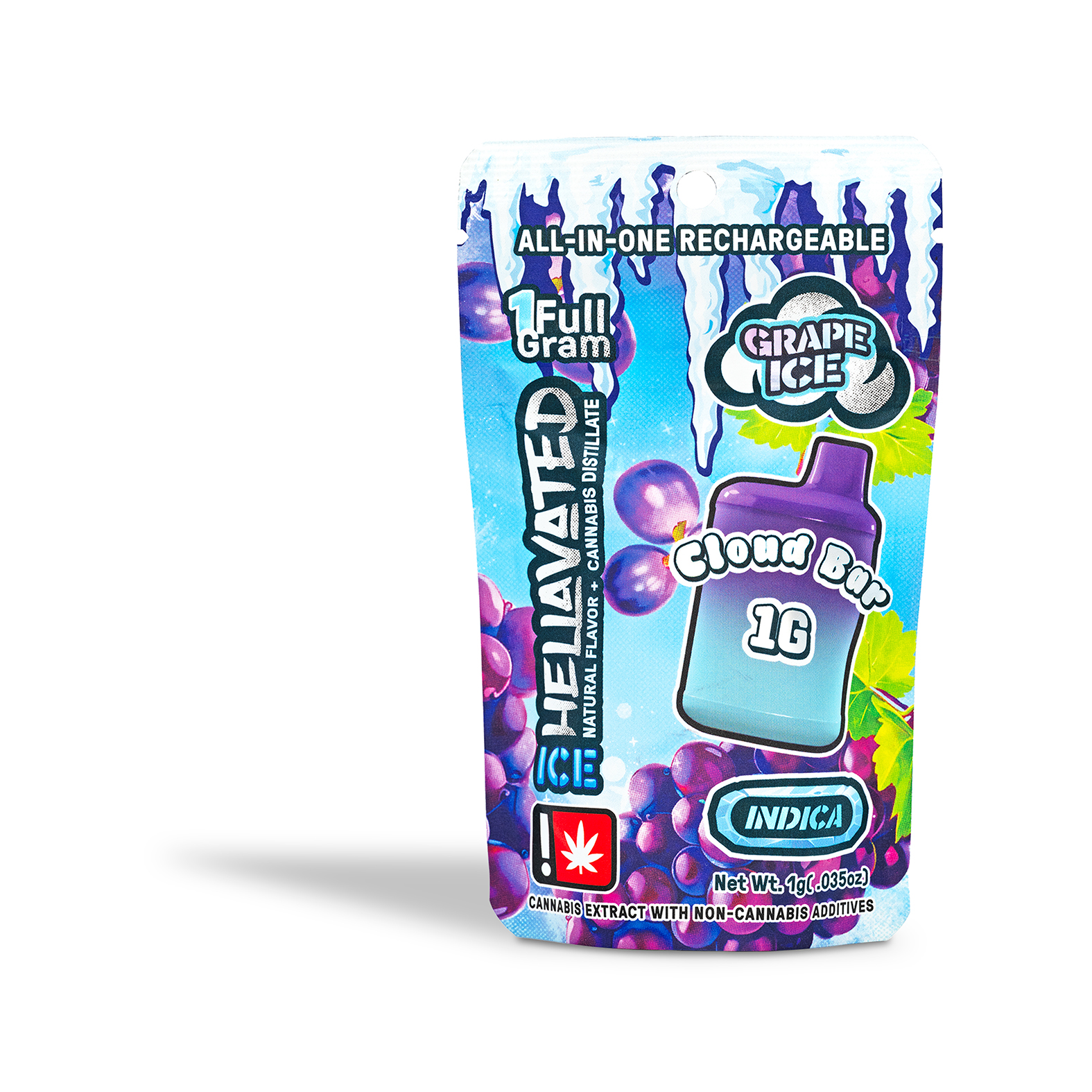 Photograph of product: Hellavated - Grape Ice Cloud Bar Disposable Pod