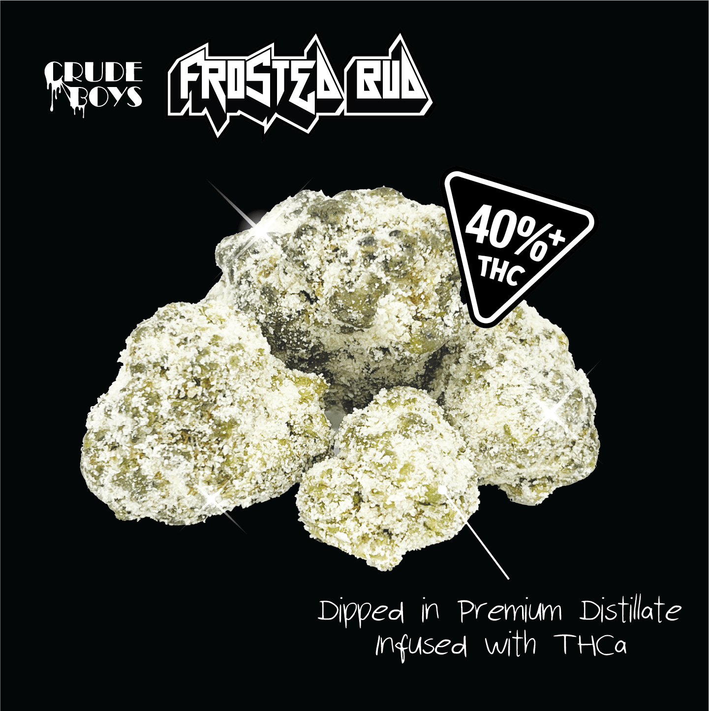 Photograph of product: Crude Boys Frosted Bud - Manifest OG - Infused Flower 8th