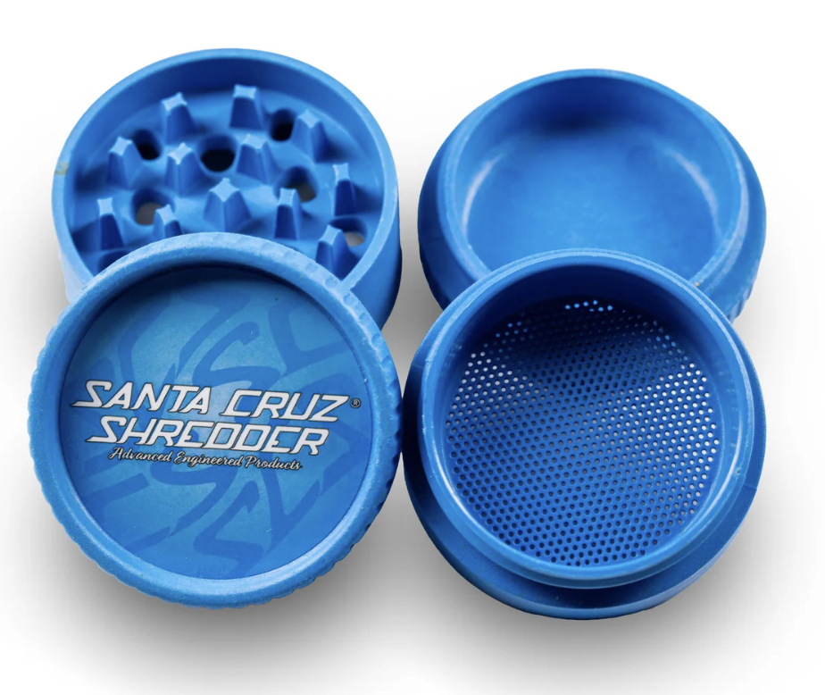 Photograph of product: Hemp Grinder [Blue] 4pc. ll Santa Cruz Shredder