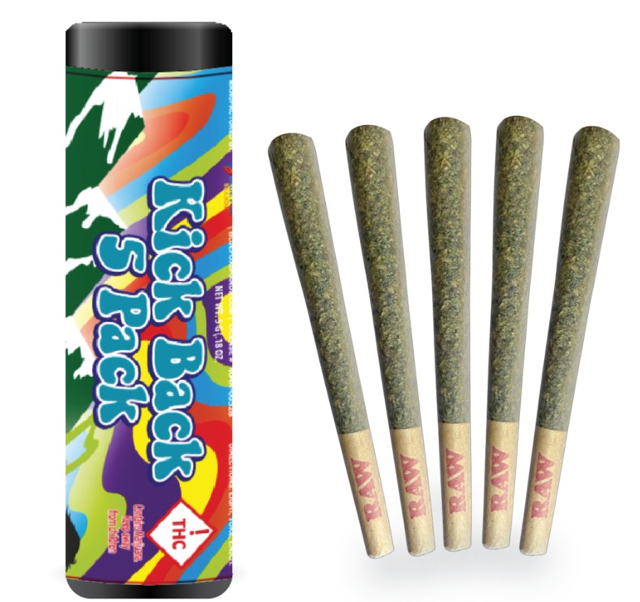 Photograph of product: Cali-Blaze Kickback - Race Fuel OG (H) - 5g Preroll Pack