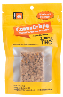 Photograph of product: 100mg CannaCrispy - Peanut Butter and Chocolate