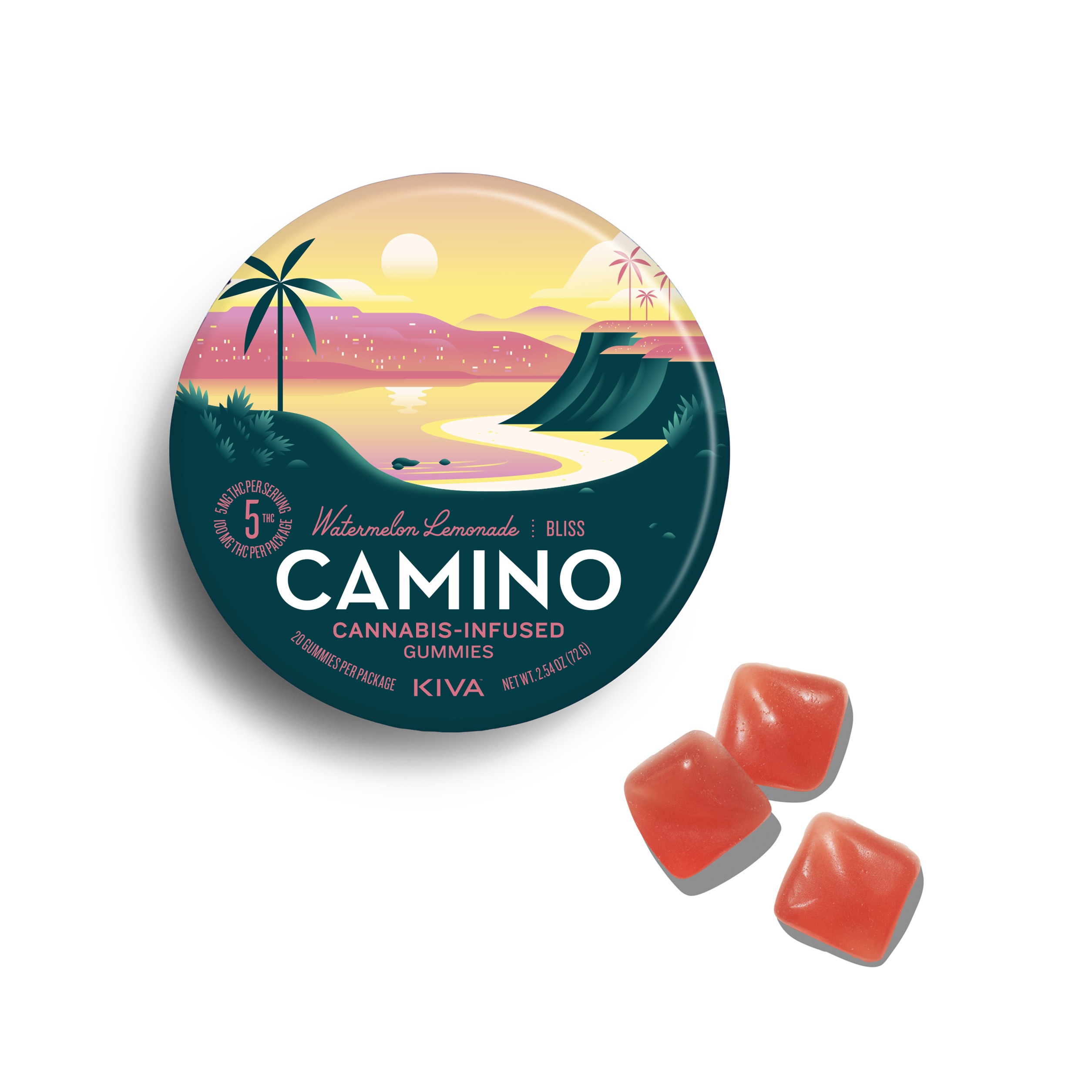 Photograph of product: Watermelon Lemonade | Gummies | 20pk 100mg | Camino