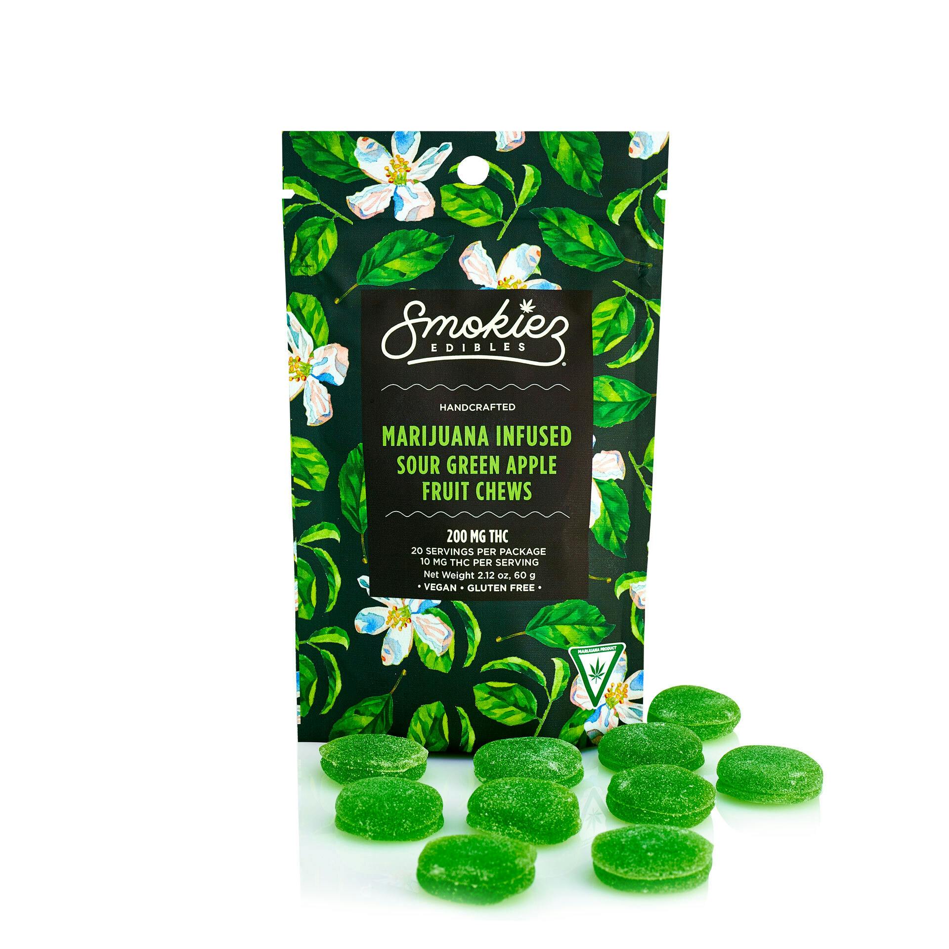 Photograph of product: Smokiez | Sour Green Apple Gummies | 200mg