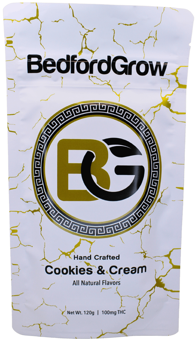 Photograph of product: Bedford Grow Spiced Cookies and Cream (H) White Chocolate Bar 10mg 10pk