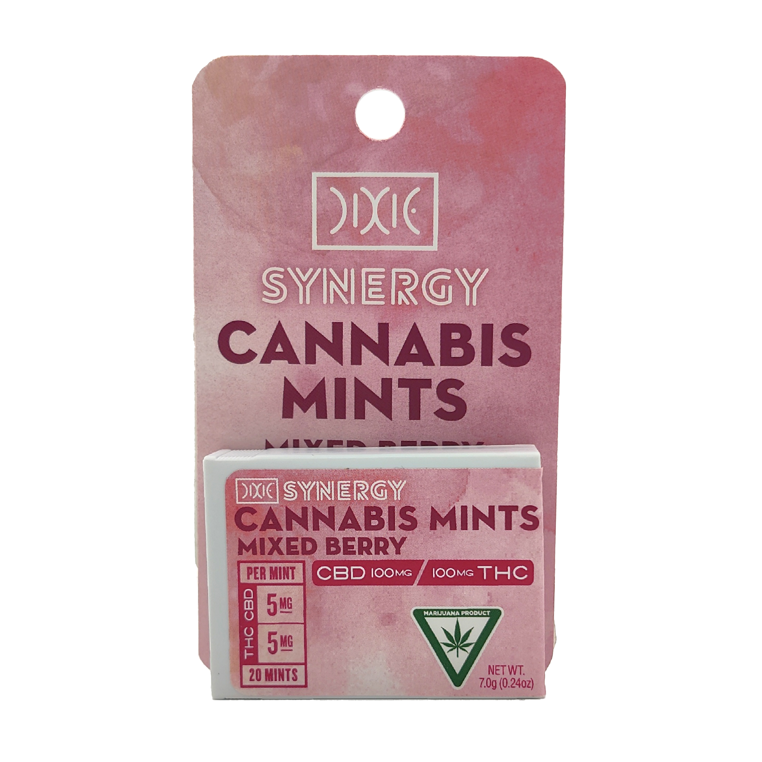 Photograph of product: Dixie Synergy Mixed Berry 1:1 100mg TH-oui/CBD Mints Rec