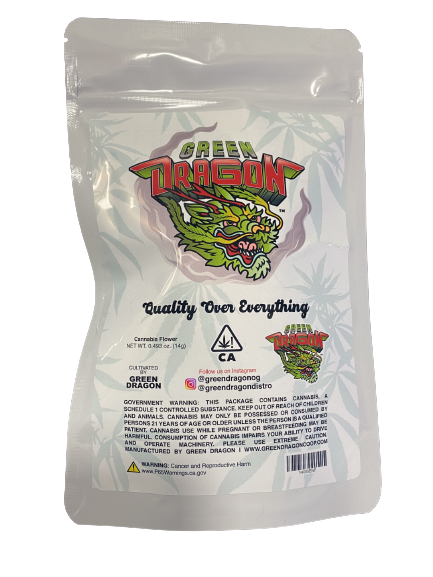 Photograph of product: 14g | $110 Green Dragon OG (Glass Jar)