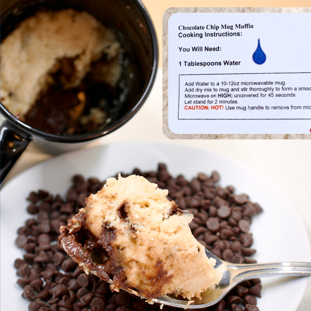 Photograph of product: Chocolate Chip Mug Muffin | 4 Pack | 55mg
