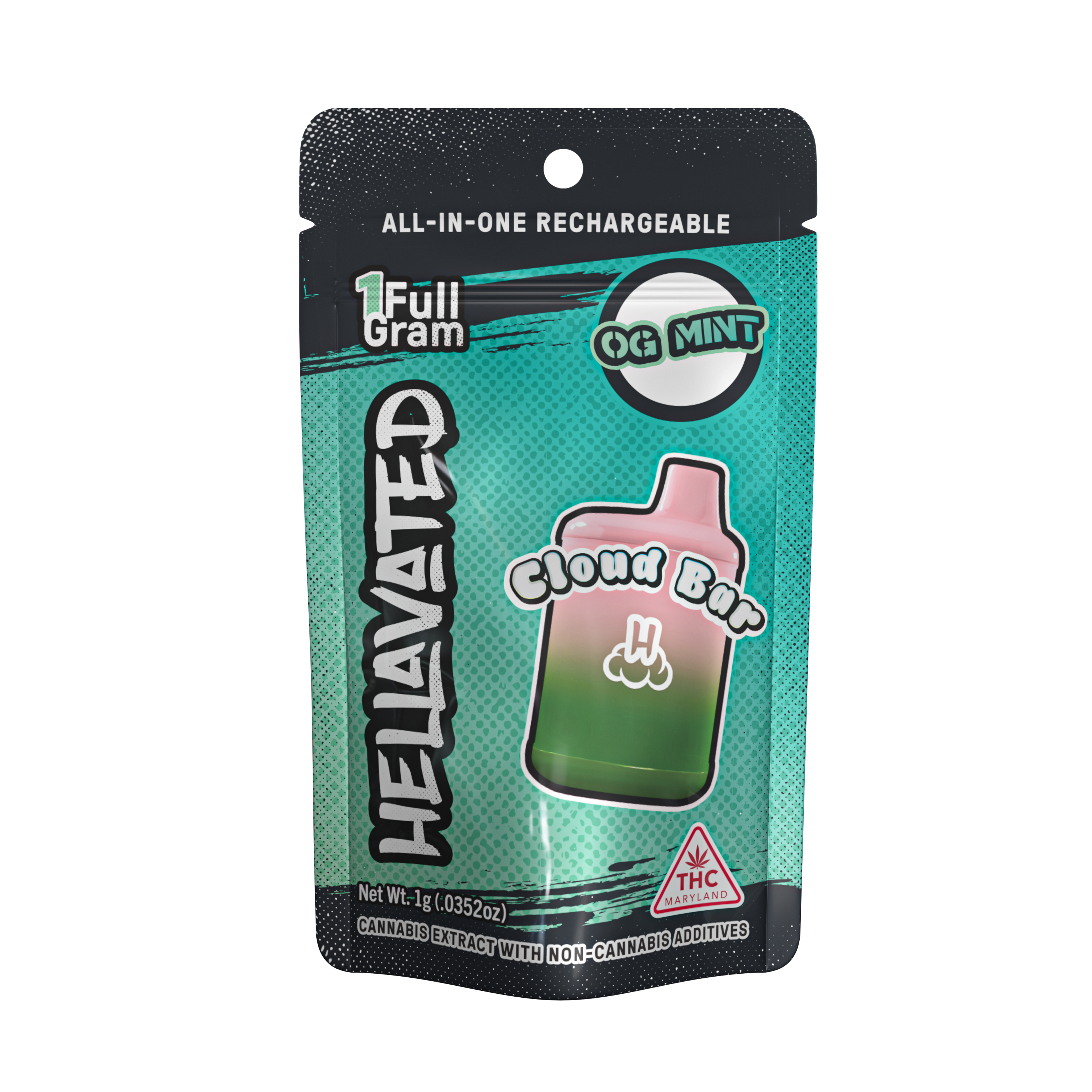 Photograph of Product: Hellavated OG Mint Cloud Bar Disposable 1g