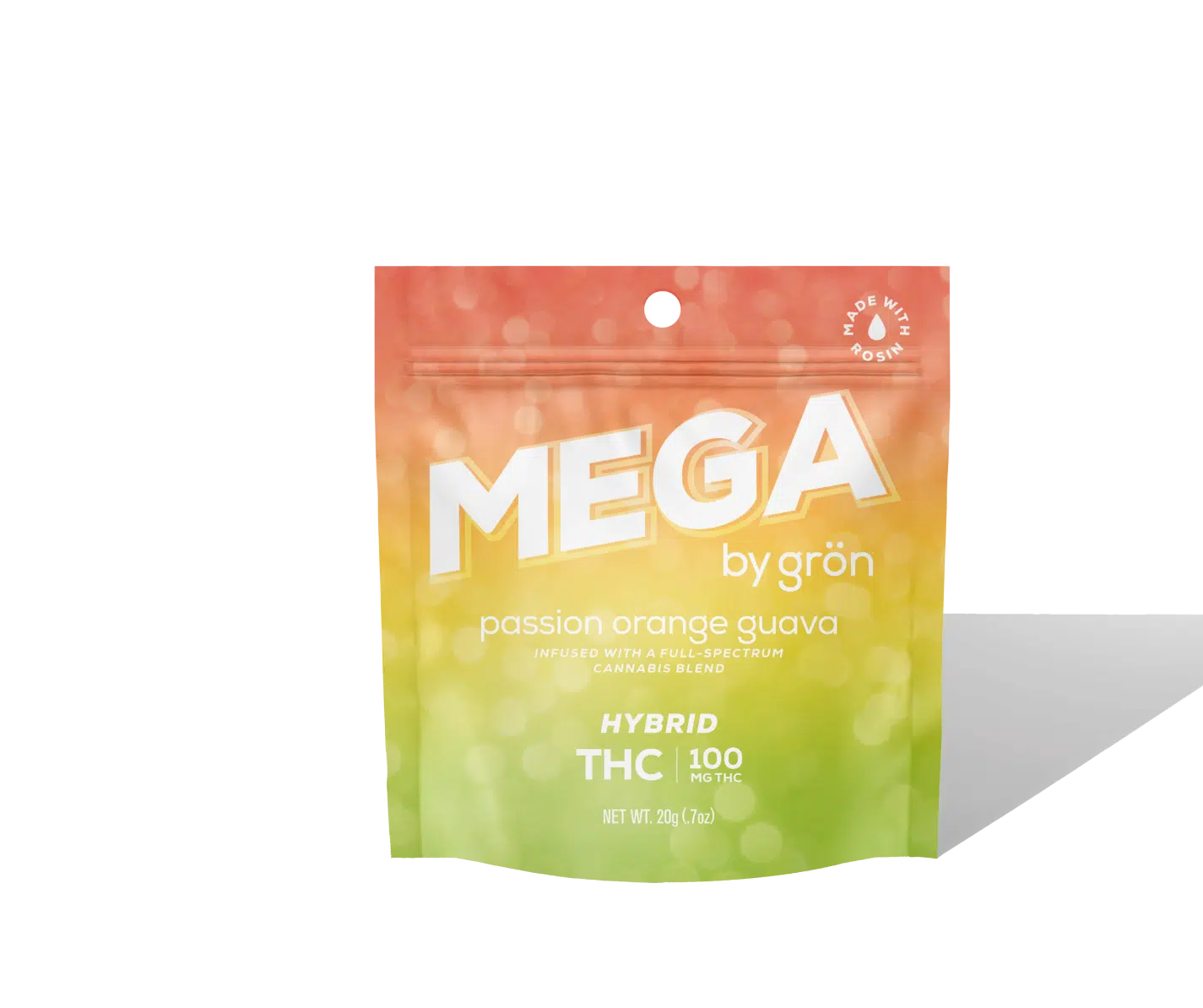 Photograph of product: Grn | Passion Orange Guava (Hybrid) Mega Gummies, 100mg