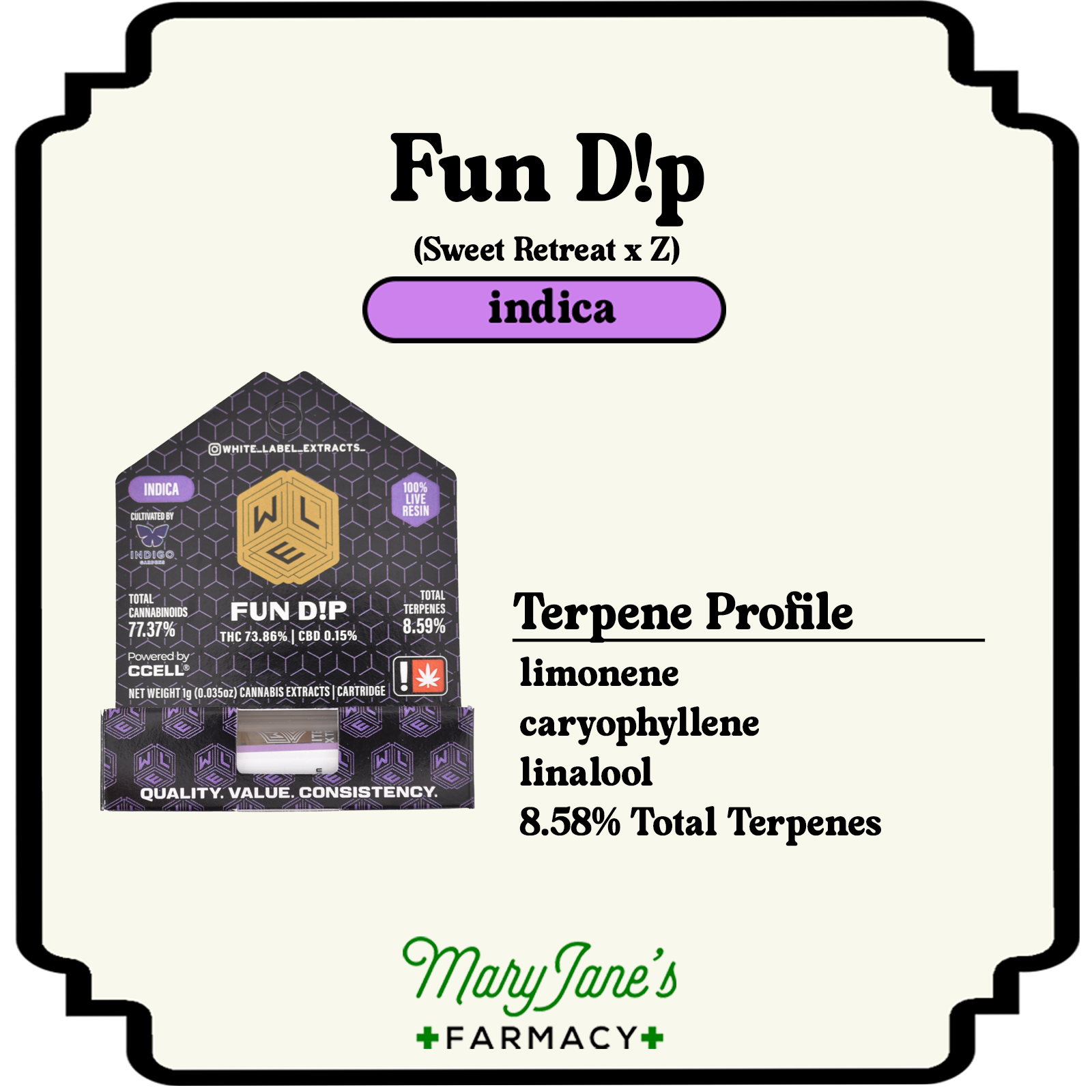 Photograph of product: Fun D!p Live Resin Cartridge | 1g
